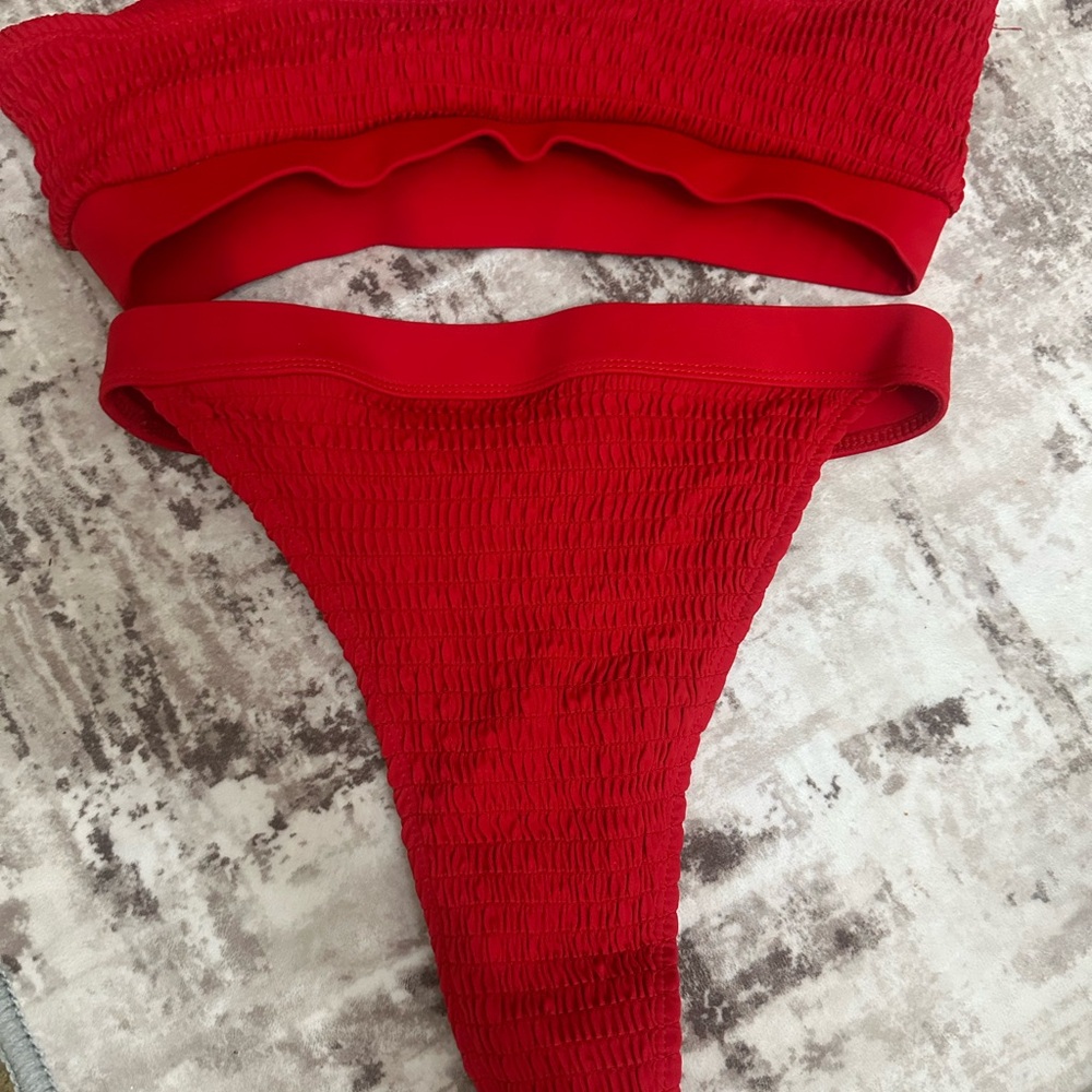 Red Ruched Bikini - Picture 2 of 2